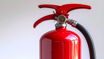 Obraz premium Fire Extinguisher: A vibrant red fire extinguisher, a symbol of safety and preparedness. The image showcases its essential role in preventing fire and protecting lives. 