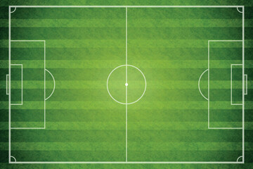 Obraz premium Realistic soccer field. Soccer pitch football field turf goal line texture stadium background sport artificial synthetic grass layout aerial top view exact vector illustration