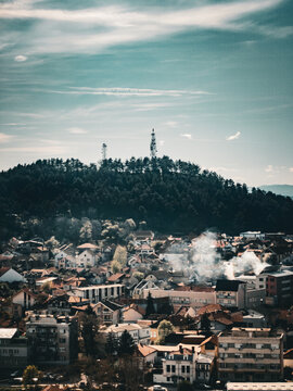 Panorama of Leskovac city in south of Serbia