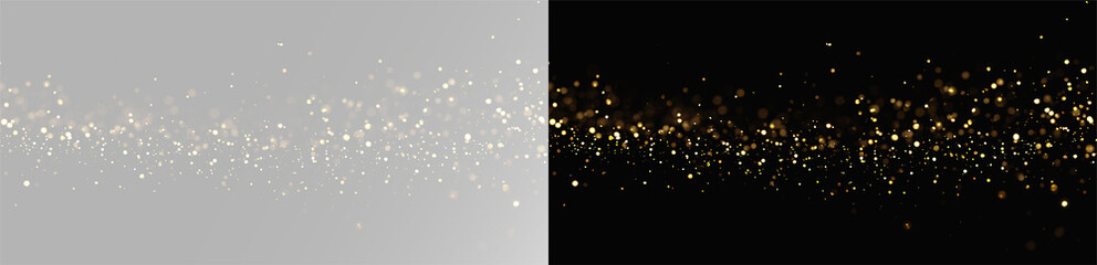 Golden glitter dust overlay with sparkling glowing particles, universal gold dust application png  © Alehandro