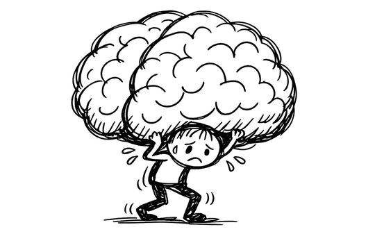 Doodle image vector white uneven imperfect icon carrying generation simple overthinking giant