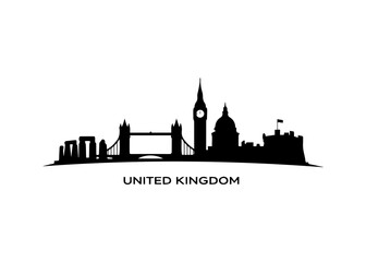 Obraz premium UK skyline Vector skyline on a white background
