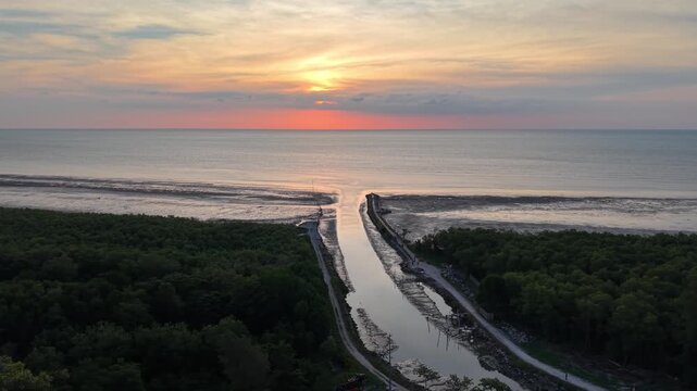Sunset Over Sungai Burung Estuary at Balik Pulau Penang