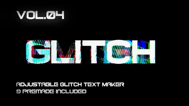 Glitch Text Animation Maker Vol. 4 | VHS, RGB Split & Digital Distortion Titles