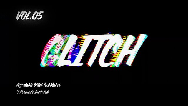 Glitch Text Animation Maker Vol. 5 | VHS, RGB Split & Digital Distortion Titles