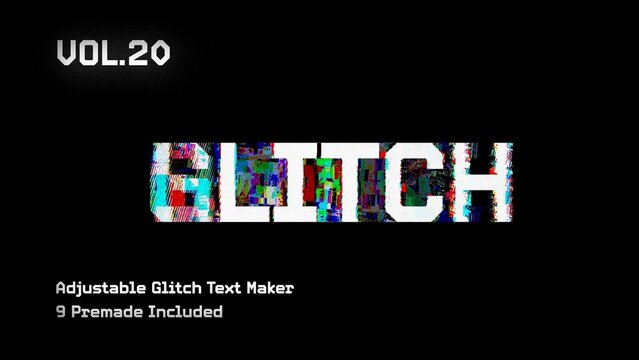 Glitch Text Animation Maker Vol. 20 | VHS, RGB Split & Digital Distortion Titles