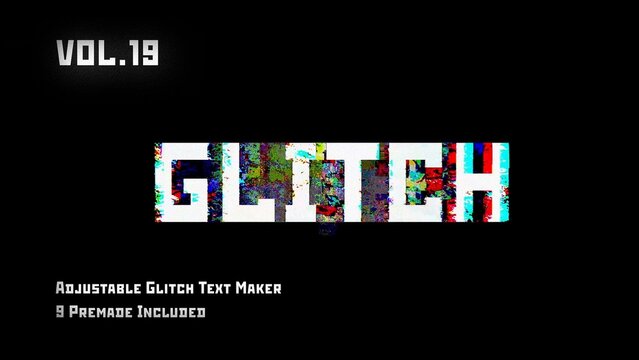 Glitch Text Animation Maker Vol. 19 | VHS, RGB Split & Digital Distortion Titles