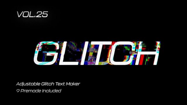 Glitch Text Animation Maker Vol. 25 | VHS, RGB Split & Digital Distortion Titles