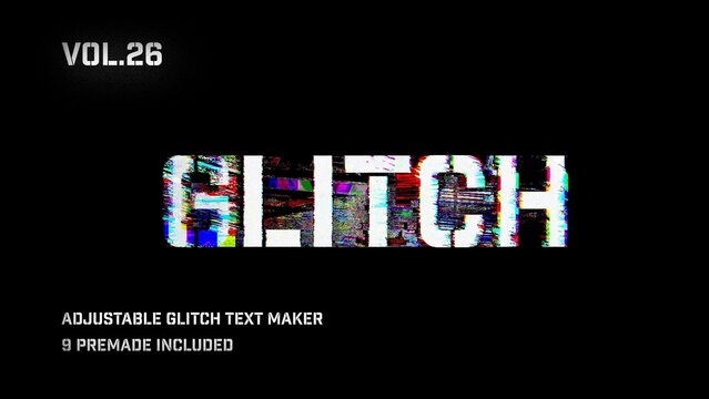 Glitch Text Animation Maker Vol. 26 | VHS, RGB Split & Digital Distortion Titles