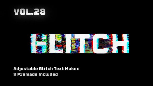 Glitch Text Animation Maker Vol. 28 | VHS, RGB Split & Digital Distortion Titles