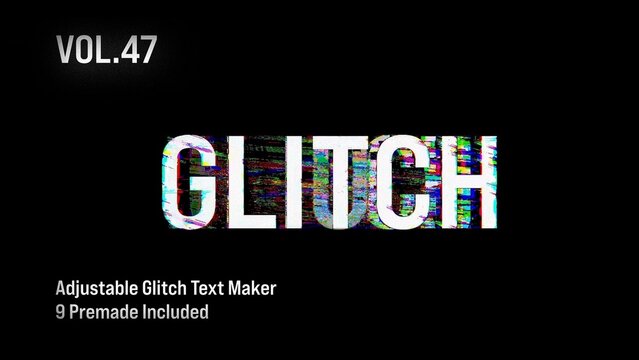 Glitch Text Animation Maker Vol. 47 | VHS, RGB Split & Digital Distortion Titles