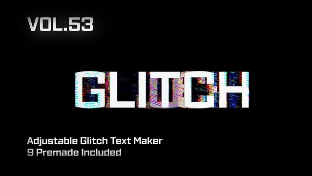 Glitch Text Animation Maker Vol. 53 | VHS, RGB Split & Digital Distortion Titles