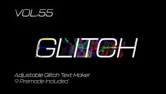 Glitch Text Animation Maker Vol. 55 | VHS, RGB Split & Digital Distortion Titles
