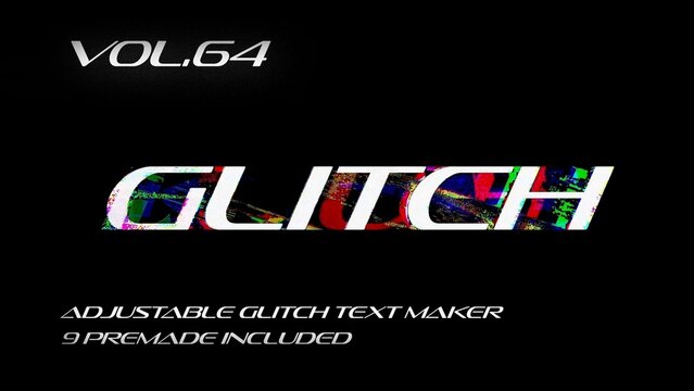 Glitch Text Animation Maker Vol. 64 | VHS, RGB Split & Digital Distortion Titles