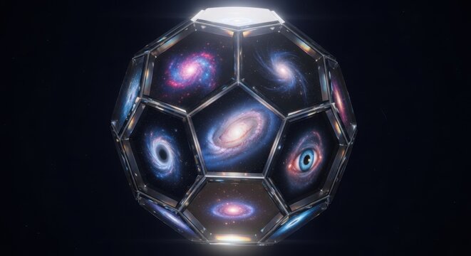 Galactic Soccer Ball with Nebulae Panels