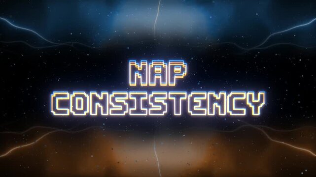 NAP Consistency Neon text with retro style background