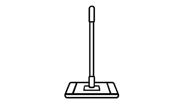 Minimalist Mop Vector Icon Illustration for Floor Cleaning and Household Maintenance, Scalable Flat Line Art Graphic for Janitorial Services, Housekeeping, and Hygiene Related Design Projects