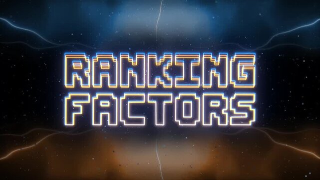 Ranking Factors Neon text with retro style background