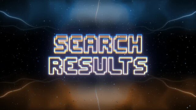 Search Results Neon text with retro style background