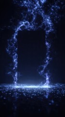 Fototapeta premium Electric Portal with Blue Energy Glow