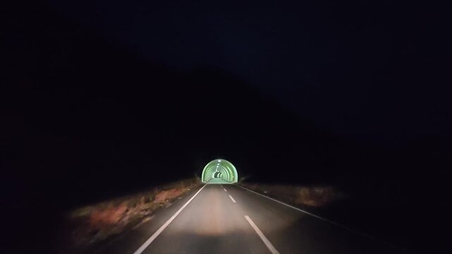 ドライブ映像　トンネル　長野県木曽郡上松町
