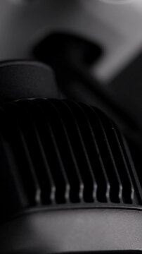 Drone gimbal camera lens tilting motion vertical portrait video