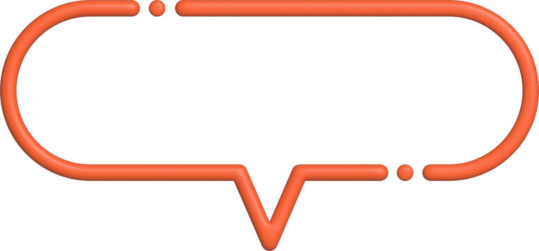 말풍선-대화-소통-채팅-메시지-대화창-커뮤니케이션-라인-비어있는-뚫린-3d-입체-주황색