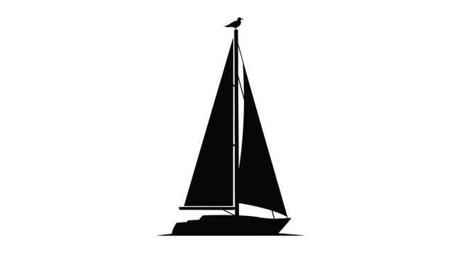 Tall sailboat mast against white background a striking nautical silhouette design