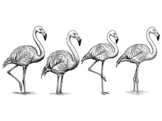 Fototapeta premium Flamingo image details vector