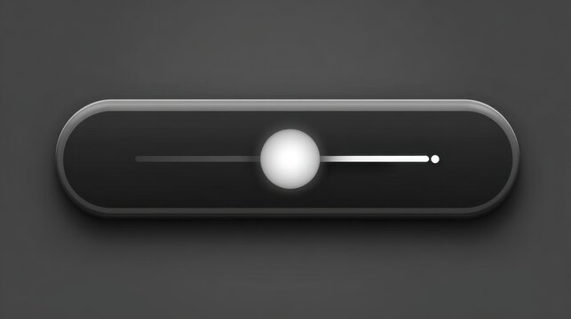 Sleek dark user interface slider with glowing white toggle.