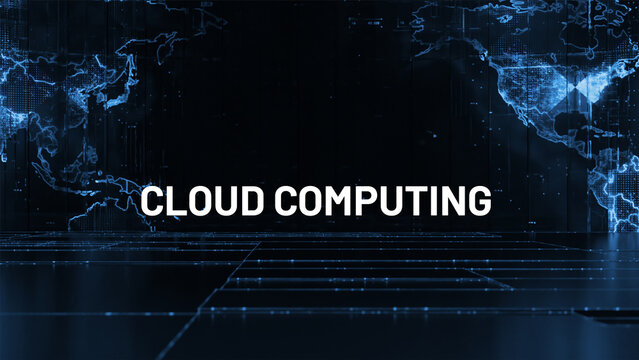 Concept, Cloud Computing Typography, World Map Creative Design Background