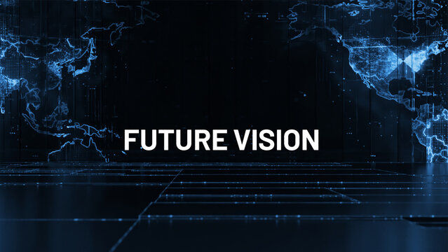 Concept, Future Vision Typography, World Map Creative Design Background