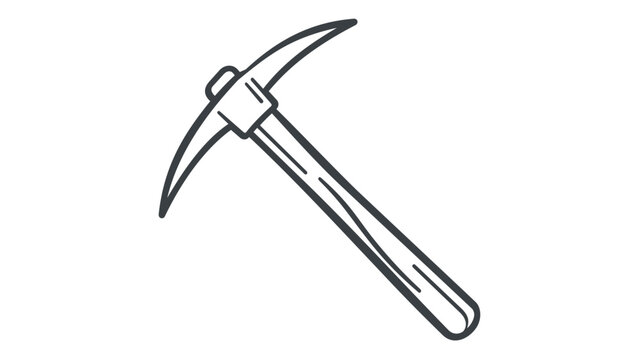Minimalist vector icon illustration of a pickaxe, symbolizing cryptocurrency mining, blockchain technology, and digital asset extraction in a clean line art style for fintech and crypto software.