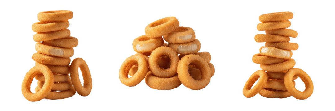 Traditional Russian Sushki Set, Crunchy Bread Rings and Bubliki Isolated on White PNG