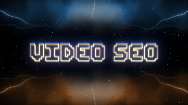 Video SEO Neon text with retro style background