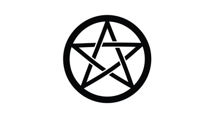 Black pentagram within a circle a striking symbolic silhouette © md