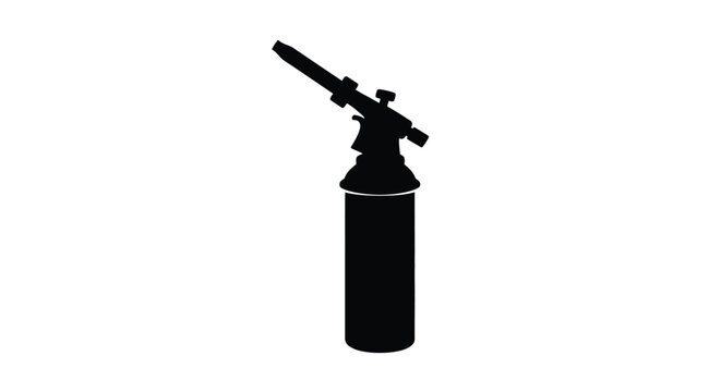 Black silhouette of a propane torch with a cylindrical tank silhouette