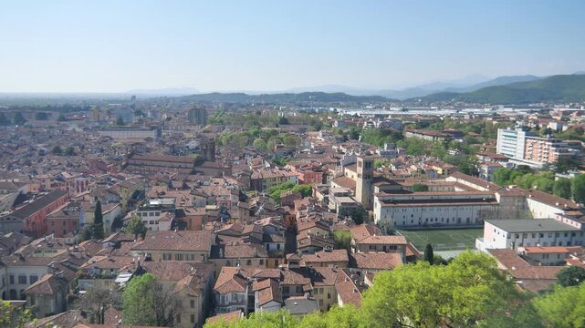  Brescia landscape ovest from historic castle, Lombardy, Italy
