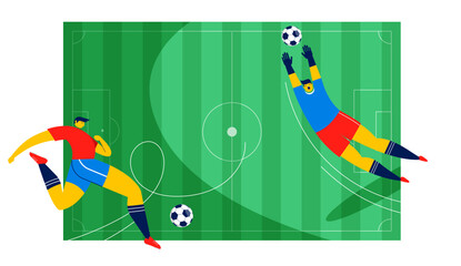 Football stadium and sport competition design. Geometric soccer field background for World Championship 2026. © Marina Zlochin