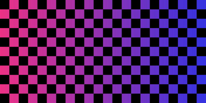 Marble checkerboard uv gradient pattern. Abstract neon blue and pink checkered wallpaper.