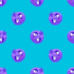 Fototapeta premium Summer fruits seamless blueberry pattern for wrapping paper and fabrics and kids clothes print and fashion textiles