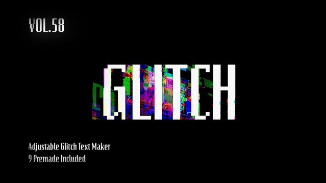 Glitch Text Animation Maker Vol. 58 | VHS, RGB Split & Digital Distortion Titles