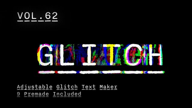 Glitch Text Animation Maker Vol. 62 | VHS, RGB Split & Digital Distortion Titles