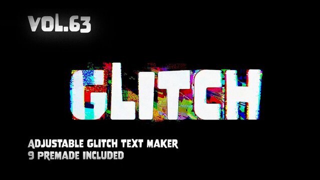Glitch Text Animation Maker Vol. 63 | VHS, RGB Split & Digital Distortion Titles