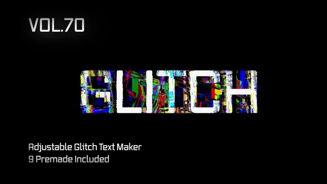 Glitch Text Animation Maker Vol. 70 | VHS, RGB Split & Digital Distortion Titles