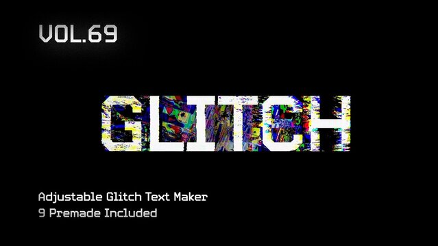 Glitch Text Animation Maker Vol. 69 | VHS, RGB Split & Digital Distortion Titles