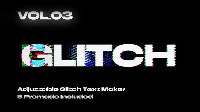Glitch Text Animation Maker Vol. 3 | VHS, RGB Split & Digital Distortion Titles