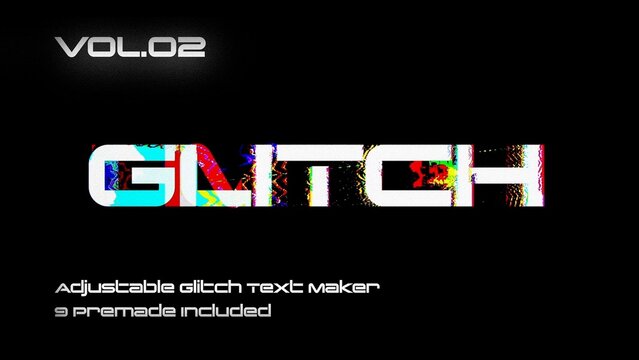Glitch Text Animation Maker Vol. 2 | VHS, RGB Split & Digital Distortion Titles