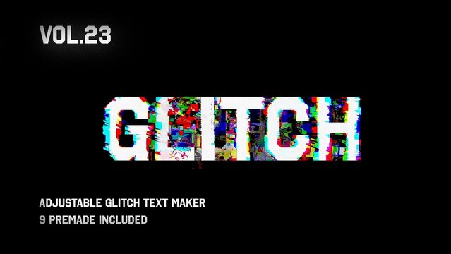 Glitch Text Animation Maker Vol. 23 | VHS, RGB Split & Digital Distortion Titles