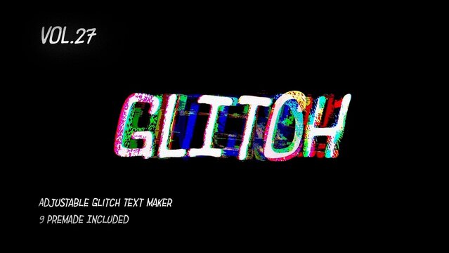 Glitch Text Animation Maker Vol. 27 | VHS, RGB Split & Digital Distortion Titles